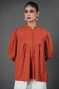 Rust Tunic with gather detailing