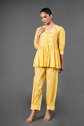 Yellow embroidered Kurta Set